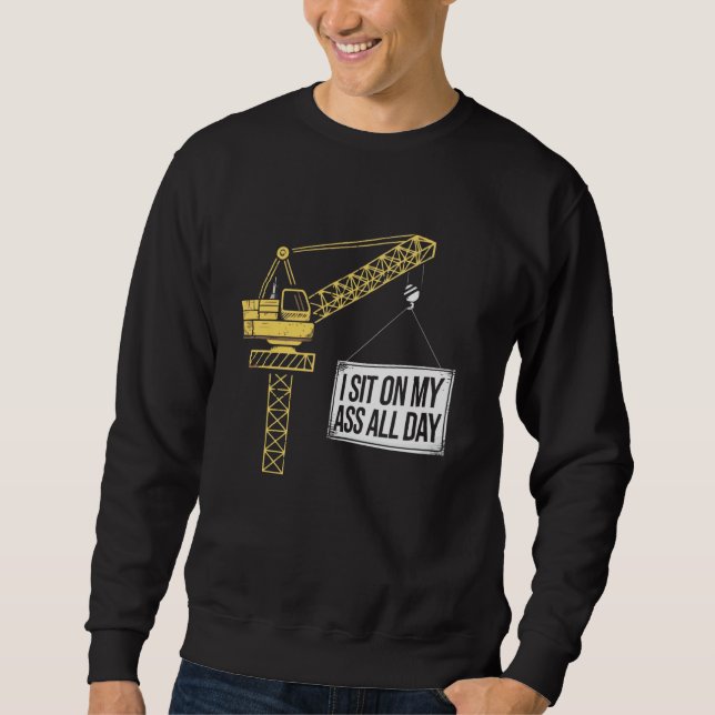 Sweatshirt Chantier de construction de grue chantier chantier (Devant)