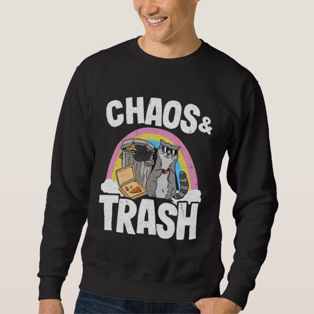 Sweatshirt Chaos & Trash Garbage Panda Rainbow Raccoon  1 (Devant)