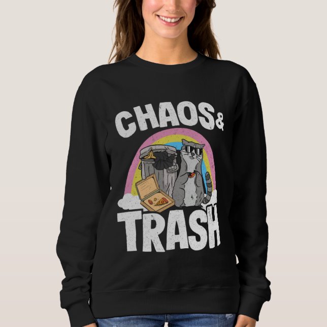 Sweatshirt Chaos & Trash Garbage Panda Rainbow Raccoon  1 (Devant)