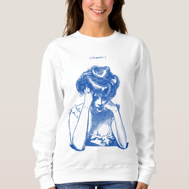 Sweatshirt Chaotique - Style d'esquisse rétro (Devant)
