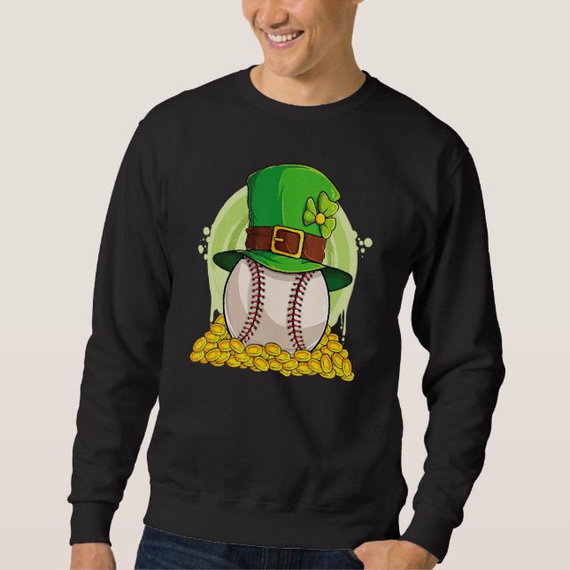 Sweatshirt Chapeau de lutin de baseball chanceux Pile de pièc (Devant)