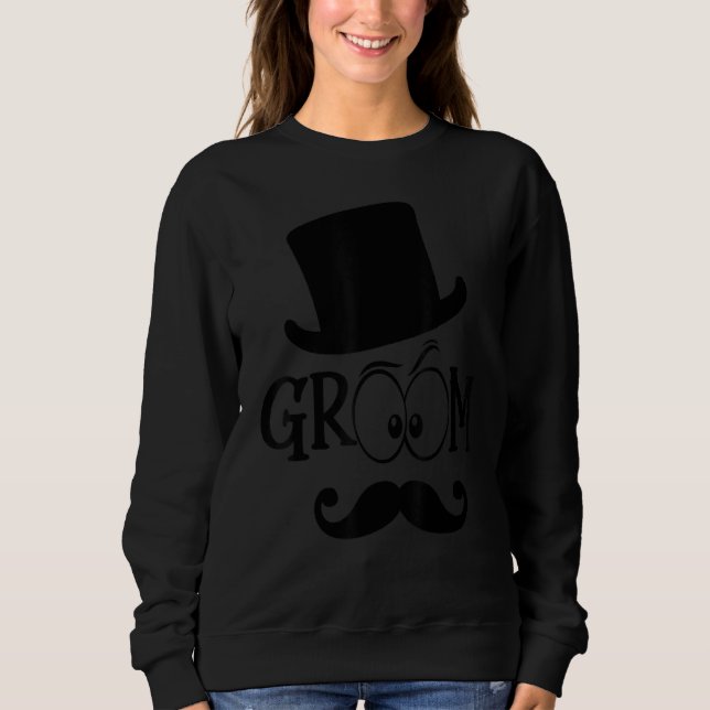 Sweatshirt Chapeau de marié mignon fiançailles mariage enterr (Devant)