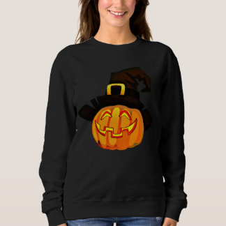 Sweatshirt Chapeau de sorcière citrouille minimaliste