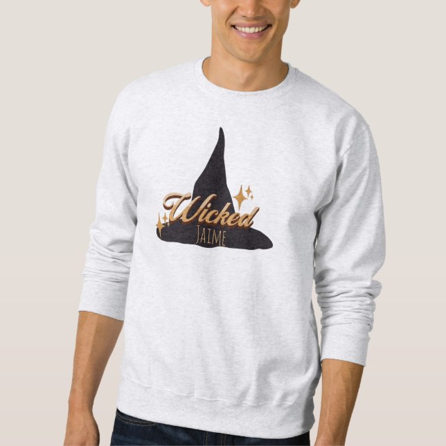 Sweatshirt Chapeau de sorcière rétro nom méchant   (Devant)