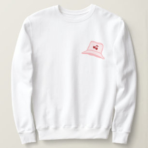 Sweatshirt Chapeau Seau Bébé Dessin Animé Rose Cerise Coquett