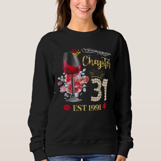 Sweatshirt Chapitre 31 ans EST 1991 31e anniversaire Rose rou (Devant)