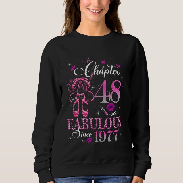 Sweatshirt Chapitre des femmes 48 Fabuleux Établis 1977 48e a (Devant)