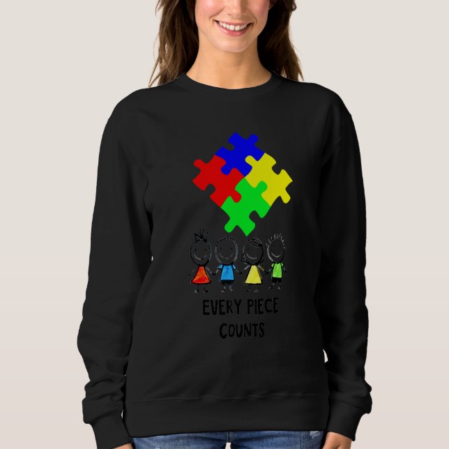 Sweatshirt Chaque pièce compte la Sensibilisation sur l'autis (Devant)