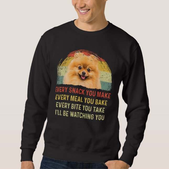 Sweatshirt Chaque Snack Vous Faites Pomeranian Chien Maman Ch (Devant)