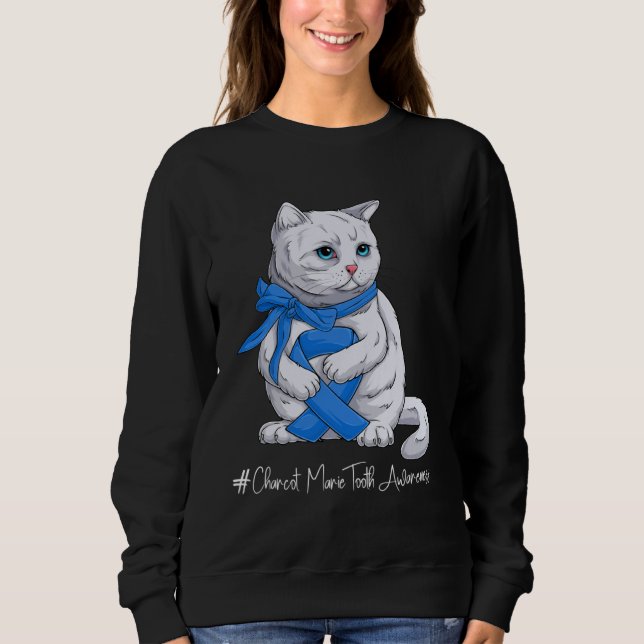 Sweatshirt Charcot Marie Tooth Awareness Month Blue Ribbon Ca (Devant)