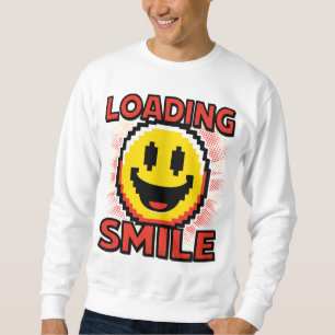 Sweatshirt Chargement de Smile – Visage Sourire Rétro en Pixe