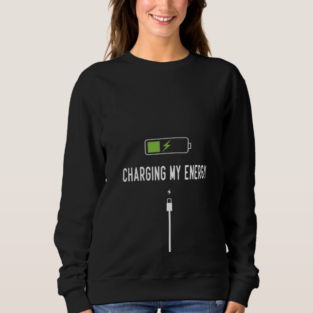 Sweatshirt Charger mon minimaliste énergétique (Devant)