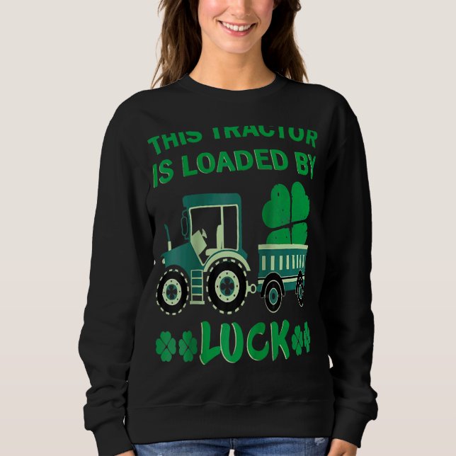 Sweatshirt Charges de camions Shamrocks de tracteur St Patric (Devant)