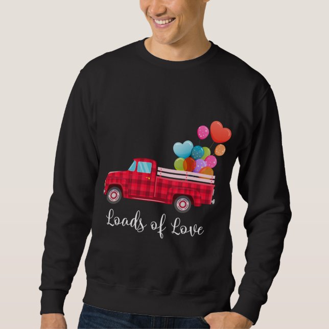 Sweatshirt Charges de Love Pickup Camion Rouge Saint Valentin (Devant)