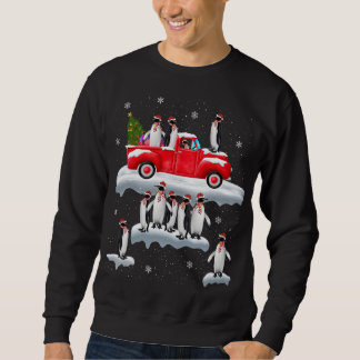 Sweatshirt Chariot rouge de Penguins Camion Santa Hat Penguin