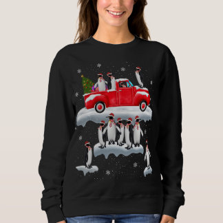 Sweatshirt Chariot rouge de Penguins Camion Santa Hat Penguin