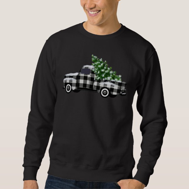 Sweatshirt Chariot Vintage noir blanc à Buffalo (Devant)