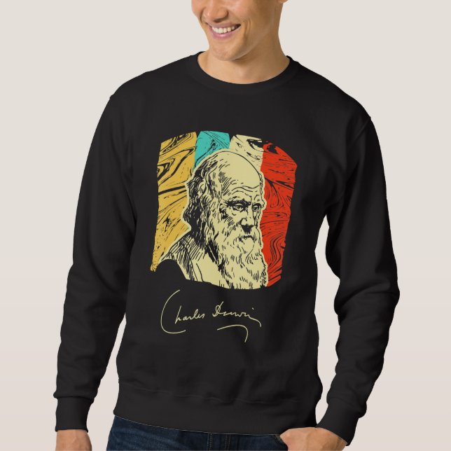 Sweatshirt Charles Darwin Biologiste naturaliste Retr (Devant)