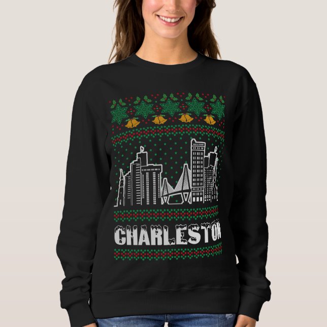 Sweatshirt Charleston Caroline du Sud Noël laid (Devant)