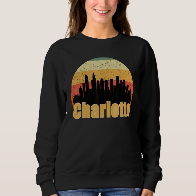 Sweatshirt Charlotte Nc Skyline Silhouette Sunset I Love Char (Devant)