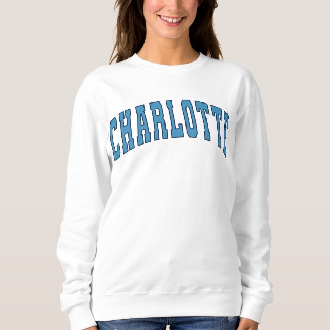 Sweatshirt Charlotte NC Vintage Varsity College Style (Devant)