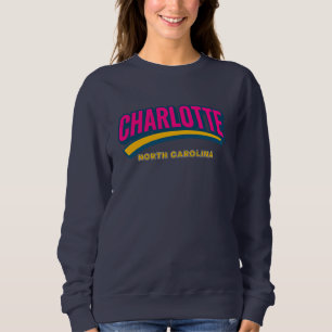 Sweatshirt Charlotte North Carolina Bold City Design - Retro