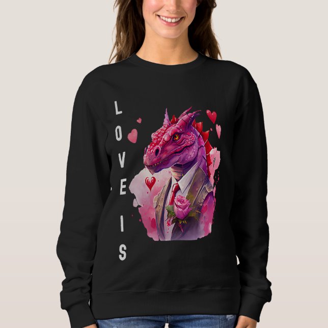 Sweatshirt Charming Love is With Heart Animal Valentine's day (Devant)