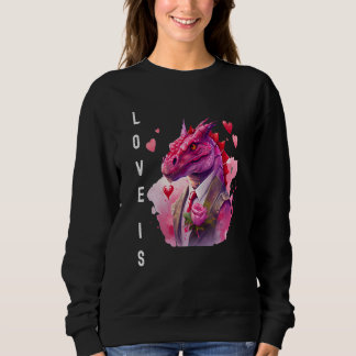 Sweatshirt Charming Love is With Heart Animal Valentine's day