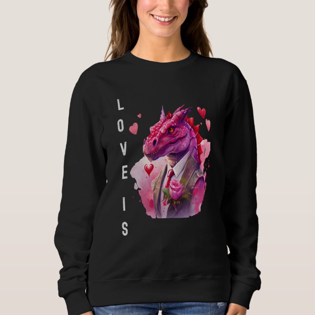 Sweatshirt Charming Love is With Heart Animal Valentine's day (Devant)