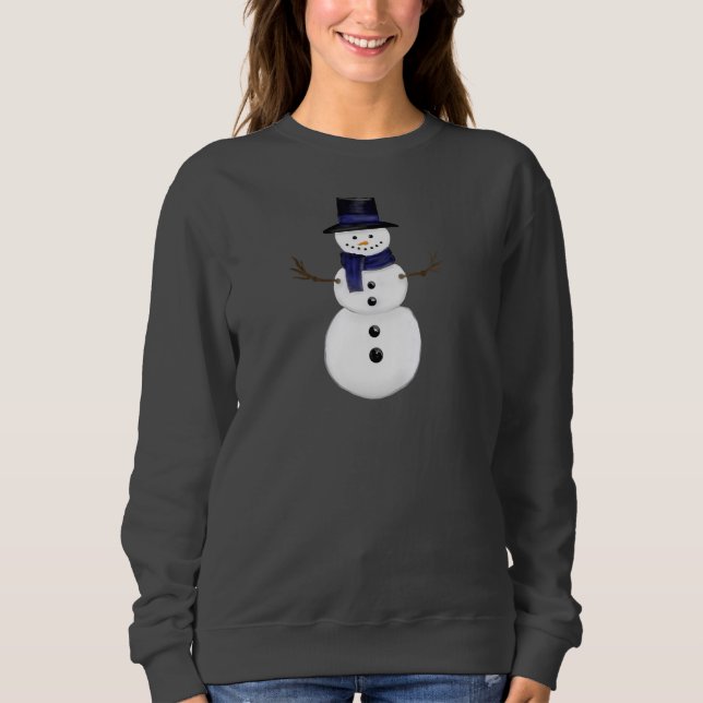 Sweatshirt Charming Snowman Women's Dark Grey (Devant)