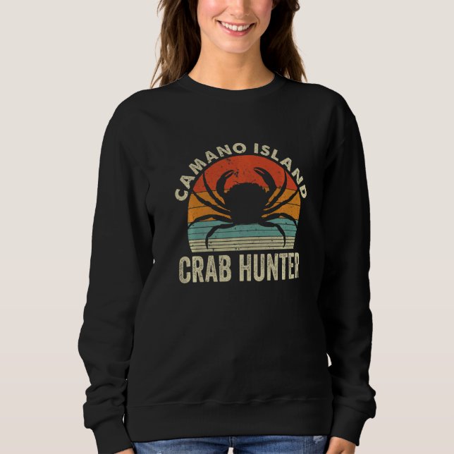 Sweatshirt Chasse au crabe de l'île de Camano Manger Pêche au (Devant)