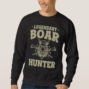 Sweatshirt Chasse au sanglier vintage cochon Chasseur de san