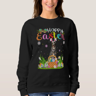 Sweatshirt Chasse aux oeufs Bunny Blue Heeler Chien Joyeux Pâ