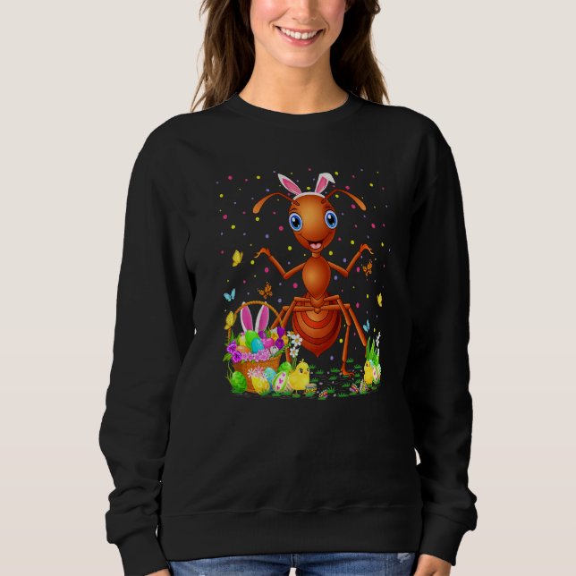 Sweatshirt Chasse aux oeufs de lapin de Pâques Chasse à la fo (Devant)