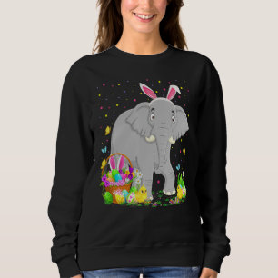 Sweatshirt Chasse aux oeufs de lapin de Pâques Eléphant indie