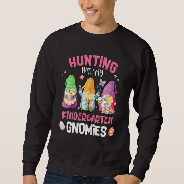 Sweatshirt Chasse Mignonne Avec Mon Enseignant Gnomies De mat (Devant)