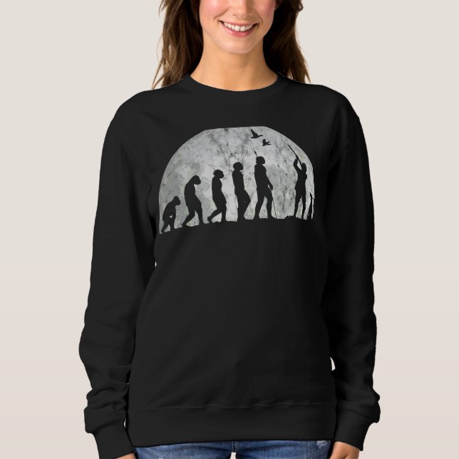 Sweatshirt Chasseur Avec Chien Évolution Évolution De L'Homme (Devant)
