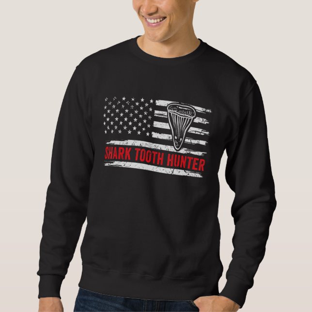 Sweatshirt Chasseur de dents de requin fossile patriotique dr (Devant)