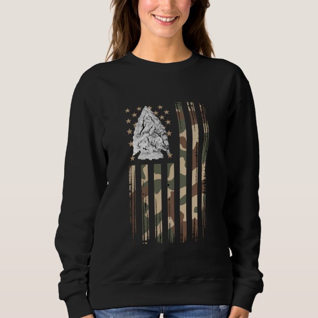 Sweatshirt Chasseur de pointes Arrowhead drapeau américain Ch (Devant)