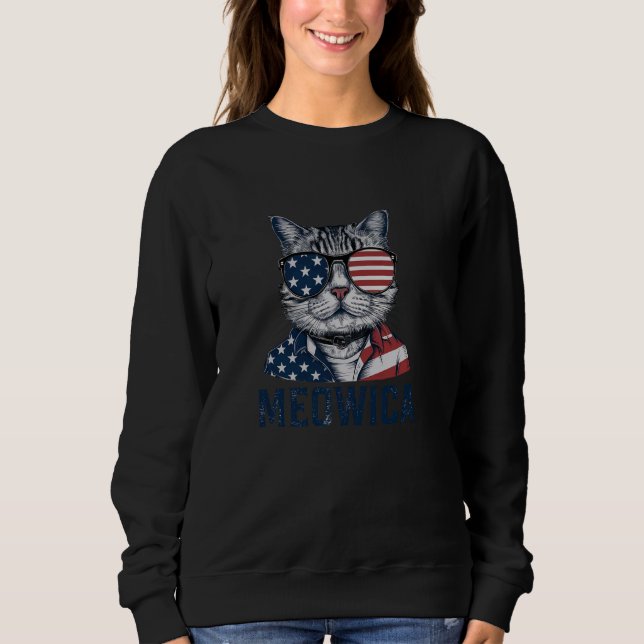 Sweatshirt Chat américain patriotique Meowica (Devant)