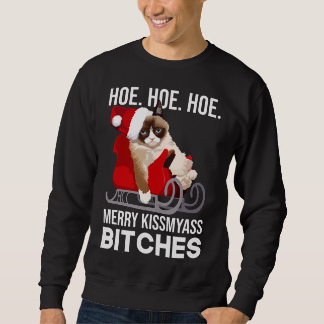 Sweatshirt Chat amusant Noël Adulte Humour Noël (Devant)