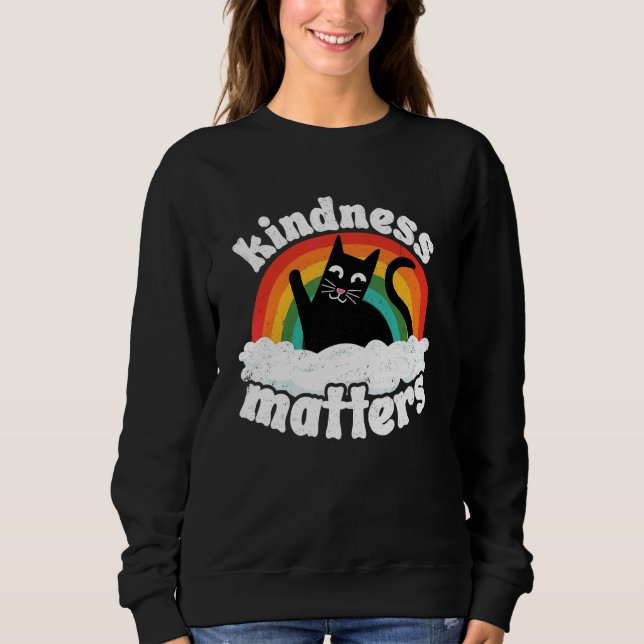 Sweatshirt Chat Anti Harcèlement Arc-en-ciel Bienveillance Co (Devant)
