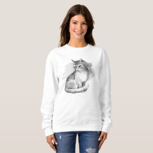 Sweatshirt Chat. Aquarelle