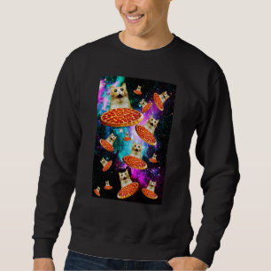 Sweatshirt Chat astronaute de la pizza spatiale Kitten Sarcas