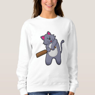 Sweatshirt Chat au cricket avec chauve-souris de cricket
