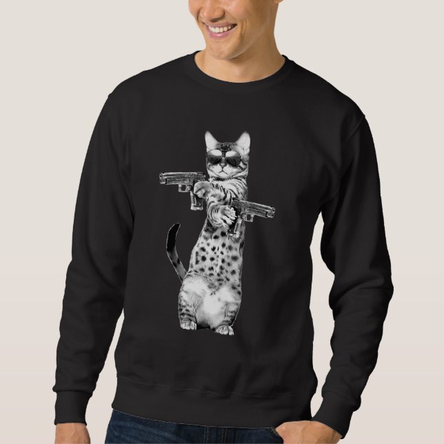 Sweatshirt Chat Avec Guns Chats (Devant)