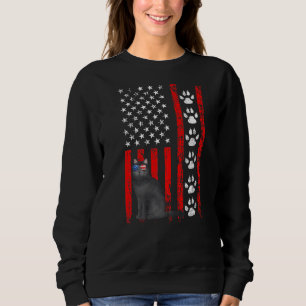 Sweatshirt Chat britannique Shorthair 4 juillet patriotique a
