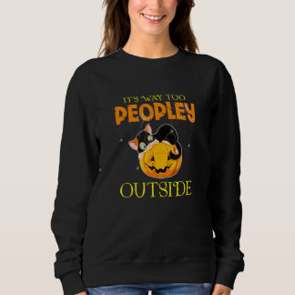 Sweatshirt Chat C Est Comme Ça Les Gens À L'Extérieur Hallowe