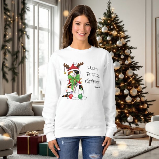 Sweatshirt Chat Calico de Noël amusant (Créateur téléchargé)