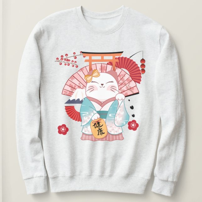 Sweatshirt Chat chanceux (Design devant)